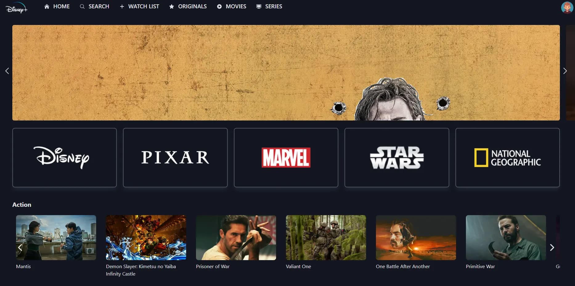 Disney+ screenshot